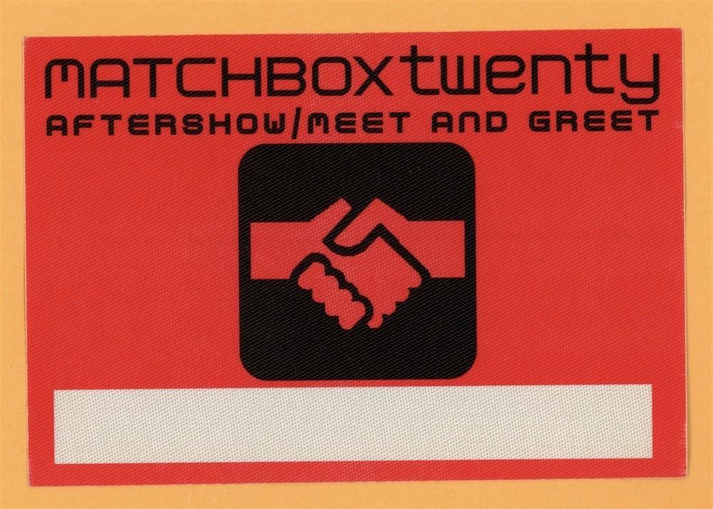 Matchbox 20 2003 More Than You Think Concert Tour After Show Backstage Pass