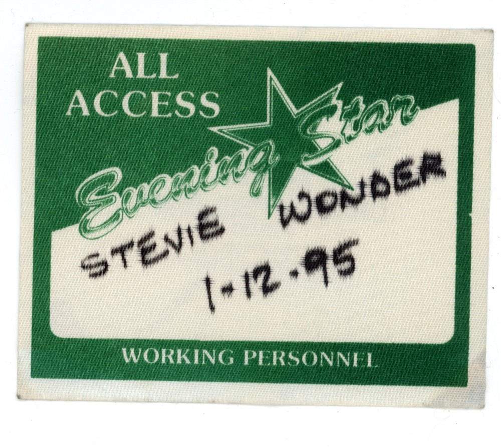 Stevie Wonder Working Original Backstage Pass - 1995 Tour