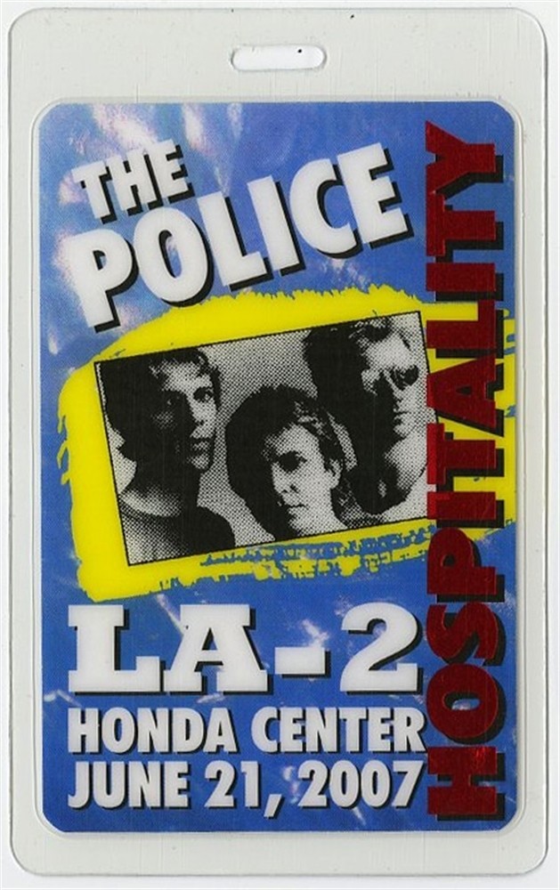 The Police 2007 Concert Laminated Backstage Pass Reunion Tour Sting