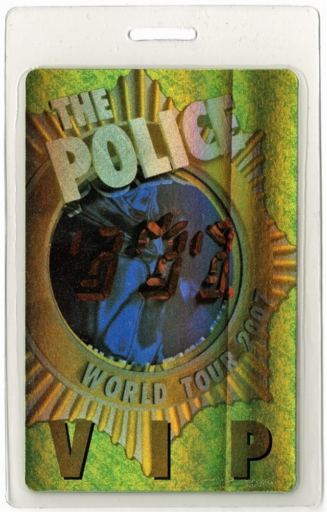 The Police 2007 Concert Laminated Backstage Pass Reunion Tour Sting