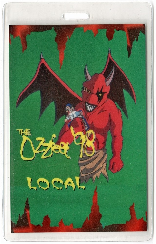 Tool 1998 Ozzfest Concert Tour Laminated Backstage Pass Ozzy Megadeth Motorhead