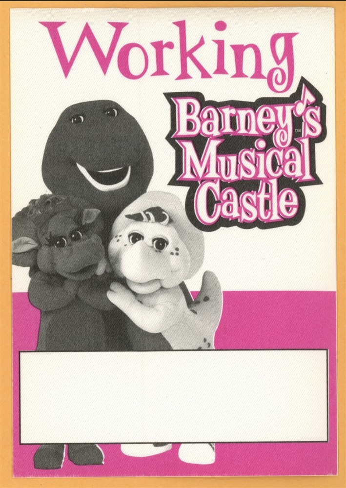 Barney's Musical Castle 1999 Concert Tour WORKING Backstage Pass
