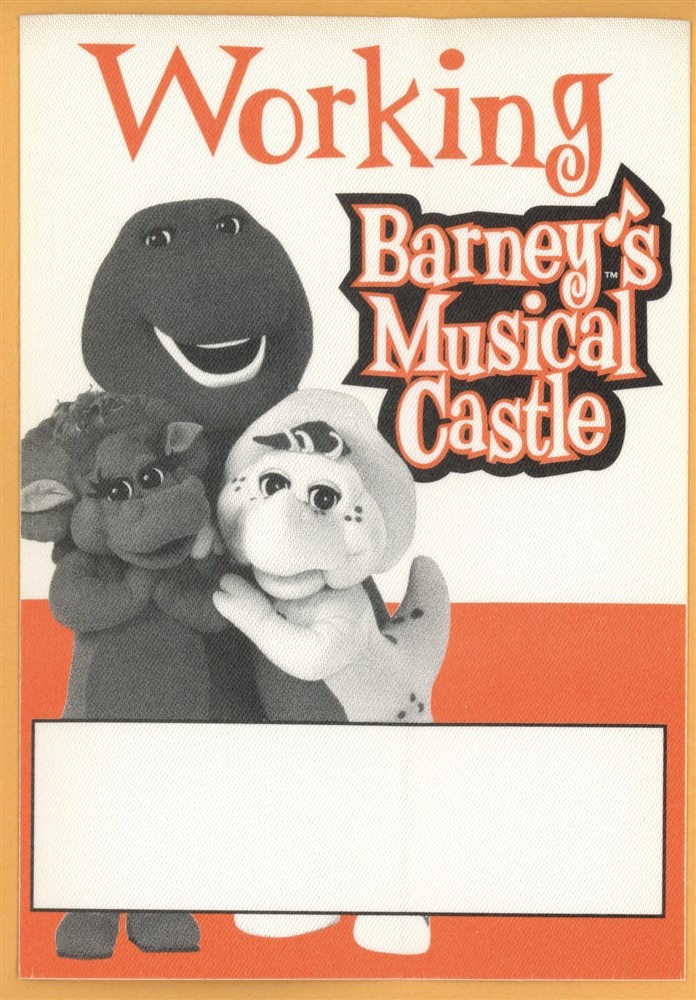 Barney's Musical Castle 1999 Concert Tour WORKING Backstage Pass