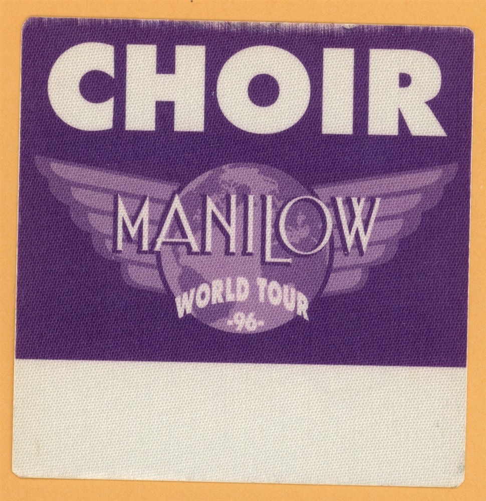 Barry Manilow 1996 Concert Tour CHOIR Backstage Pass
