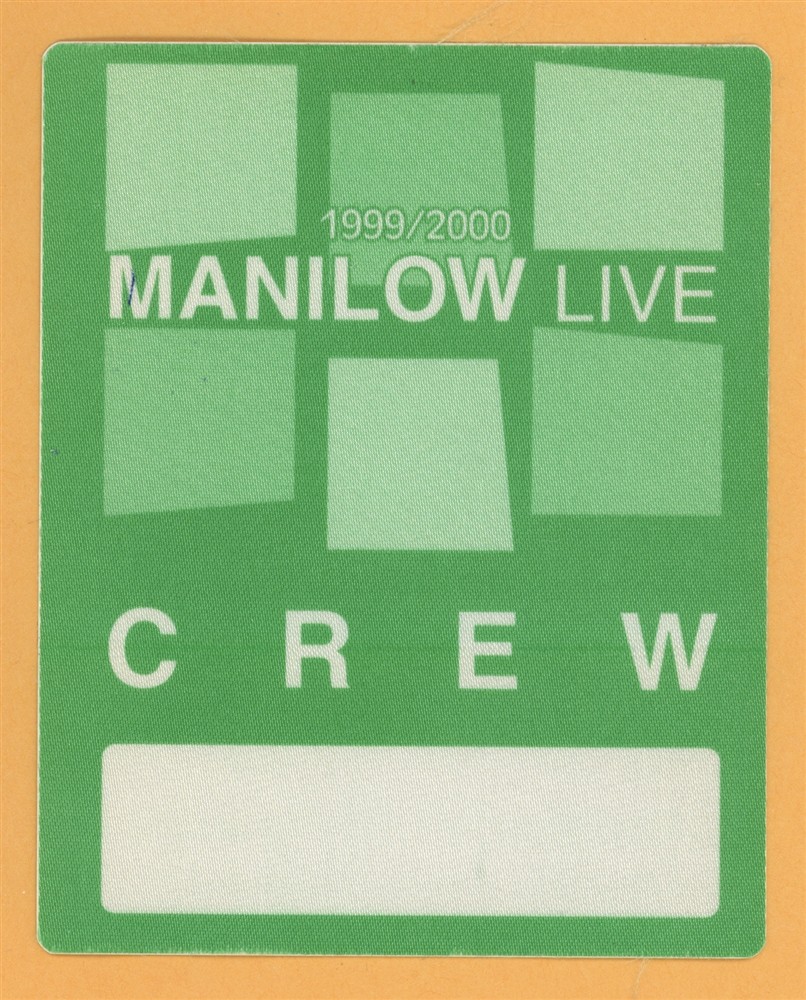 Barry Manilow 1999 LIVE Concert Tour CREW Backstage Pass