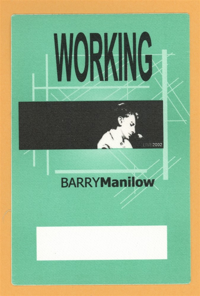 Barry Manilow 2002 LIVE! Concert Tour WORKING Backstage Pass