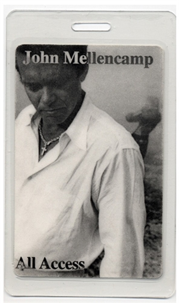 John Mellencamp 1998 Concert Tour All Access Laminated Backstage Pass