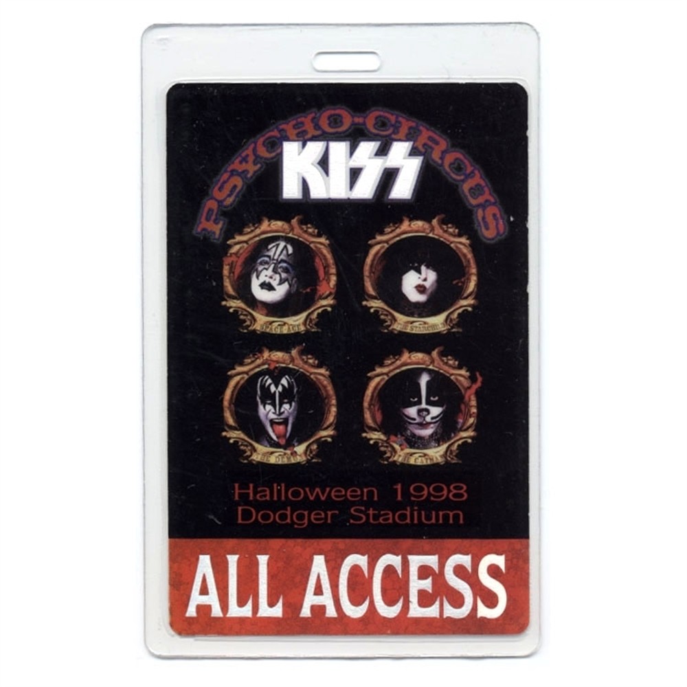 KISS 1998 Psycho Circus Tour Dodger Stadium AA Laminated Backstage Pass