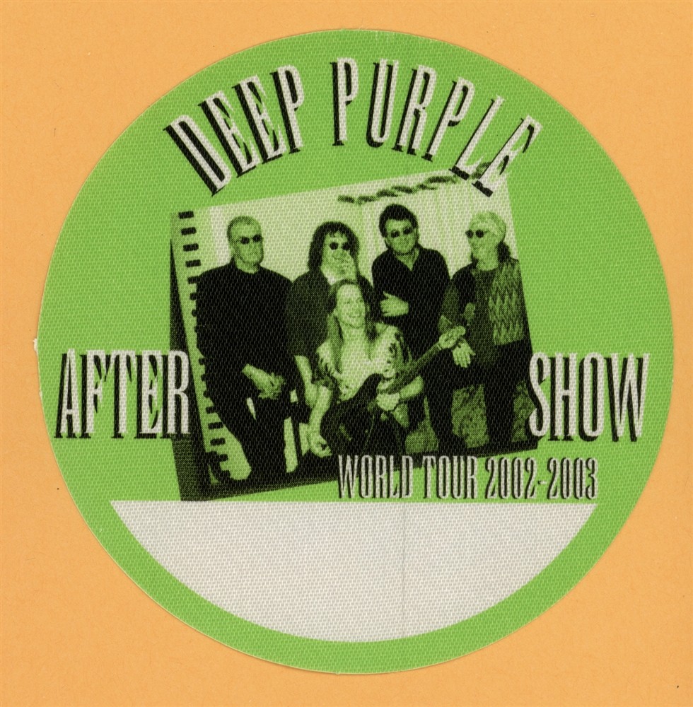 Deep Purple 2002 Bananas Concert Tour AFTER SHOW Backstage Pass