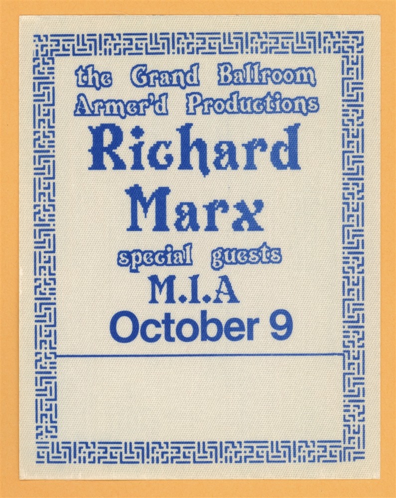 Richard Marx 1990 Repeat Offender Concert Tour Backstage Pass