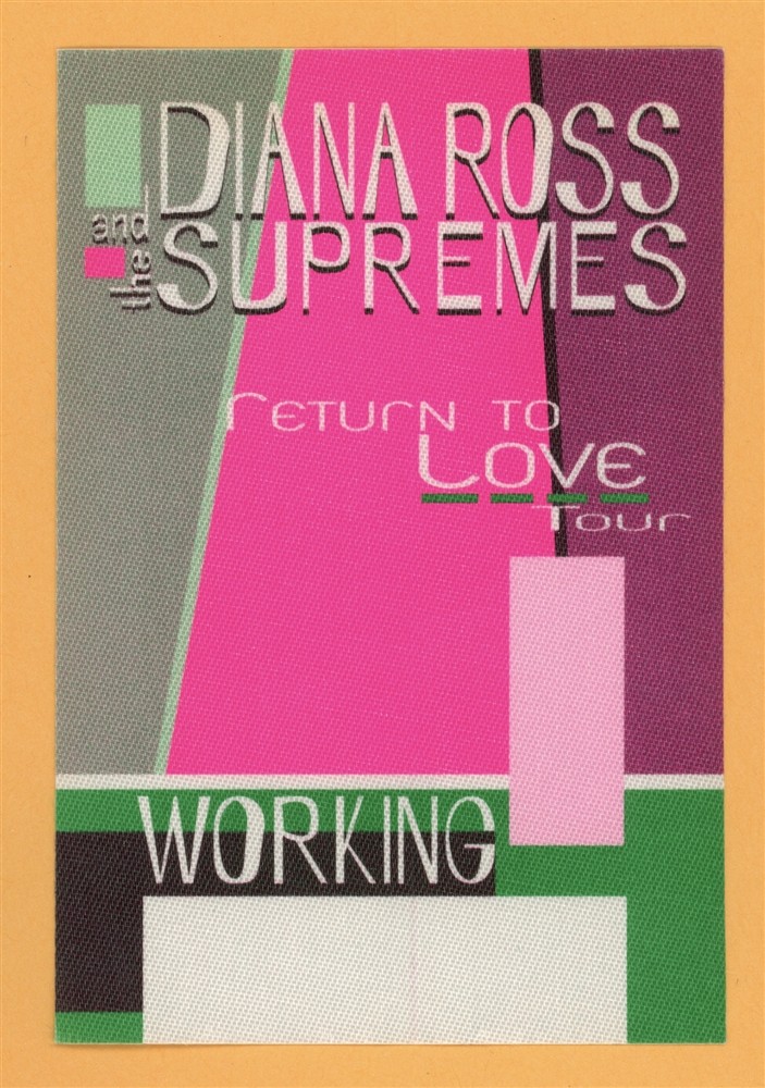 Diana Ross & The Supremes 2000 Return To Love Concert Tour ORCH Backstage Pass