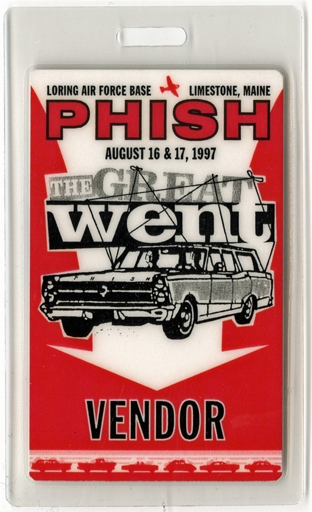Phish 1997 The Great Went Concert Laminated Backstage Loring Air Force Base