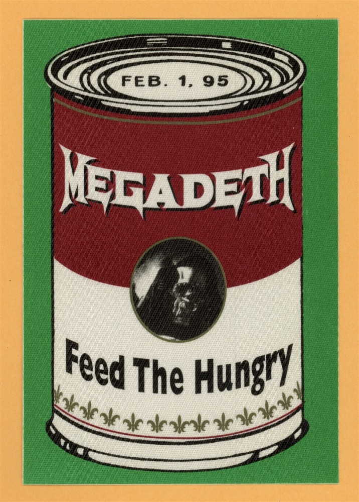Megadeth 1995 Feed The Hungry Concert Tour Backstage Pass