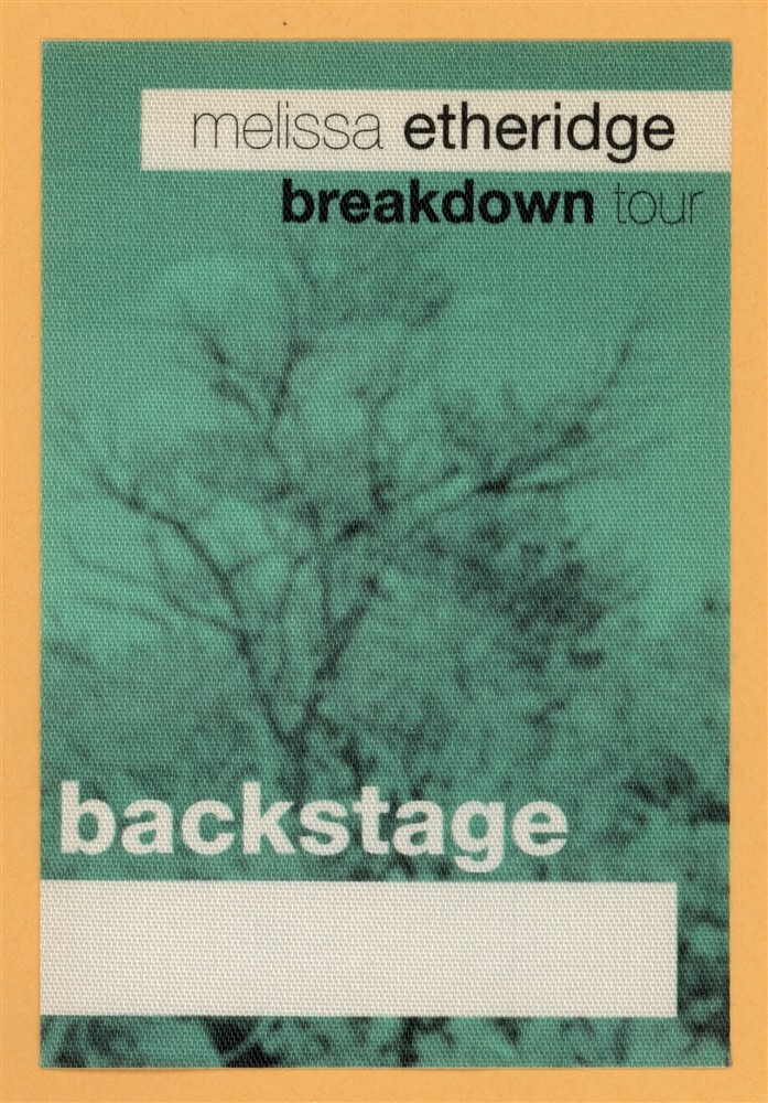 Melissa Etheridge 1999 Breakdown Concert Tour Backstage Pass