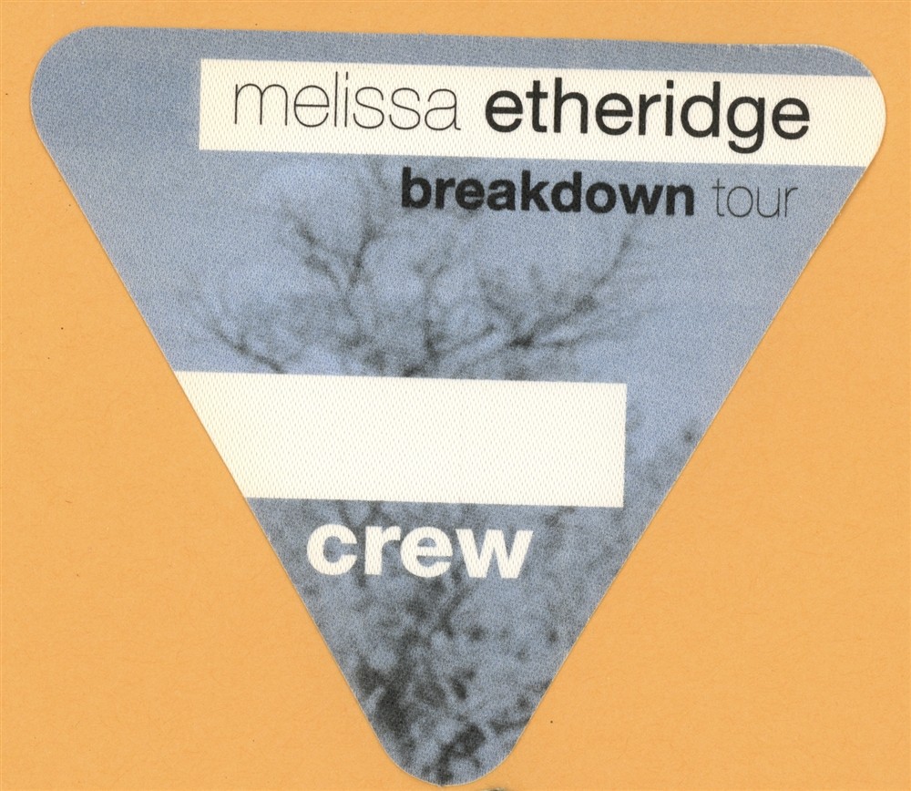 Melissa Etheridge 1999 Breakdown Concert Tour Crew Backstage Pass