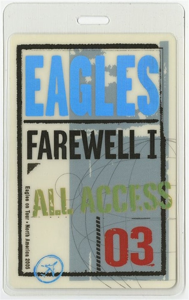 Eagles 2003 Farewell Concert Tour All Access Foil Laminated Backstage Pass