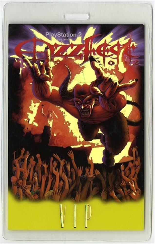 Ozzfest 2002 Laminated Backstage Pass Ozzy Osbourne System of a Down Rob Zombie