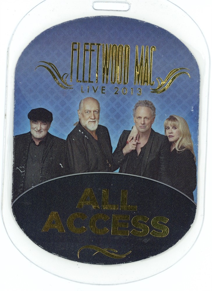 Fleetwood Mac Live 2013 ALL ACCESS Backstage Pass Laminated