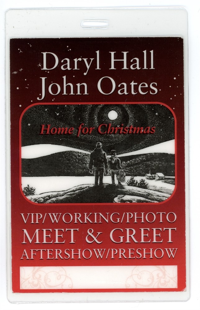Hall & Oates Home for Christmas VIP Backstage Laminated Pass