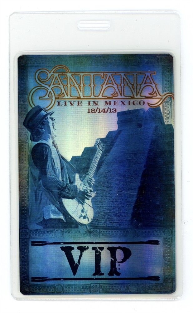 Santana 2013 VIP Backstage Laminated Pass