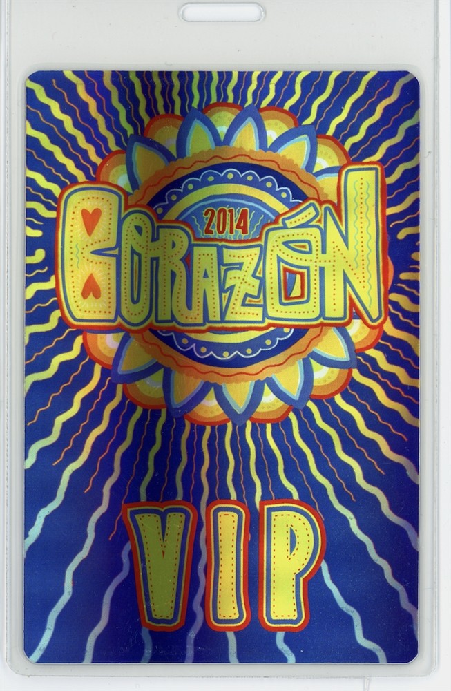 Santana 2014 Corazon VIP Backstage Laminated Pass