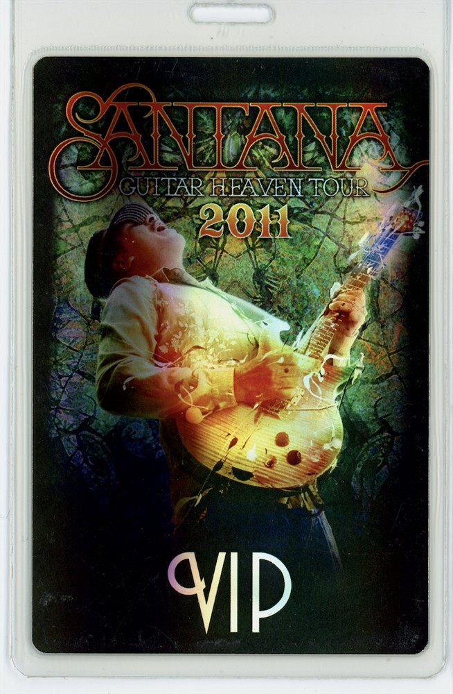 Santana Guitar Heaven Tour 2011 VIP Backstage Laminated Pass