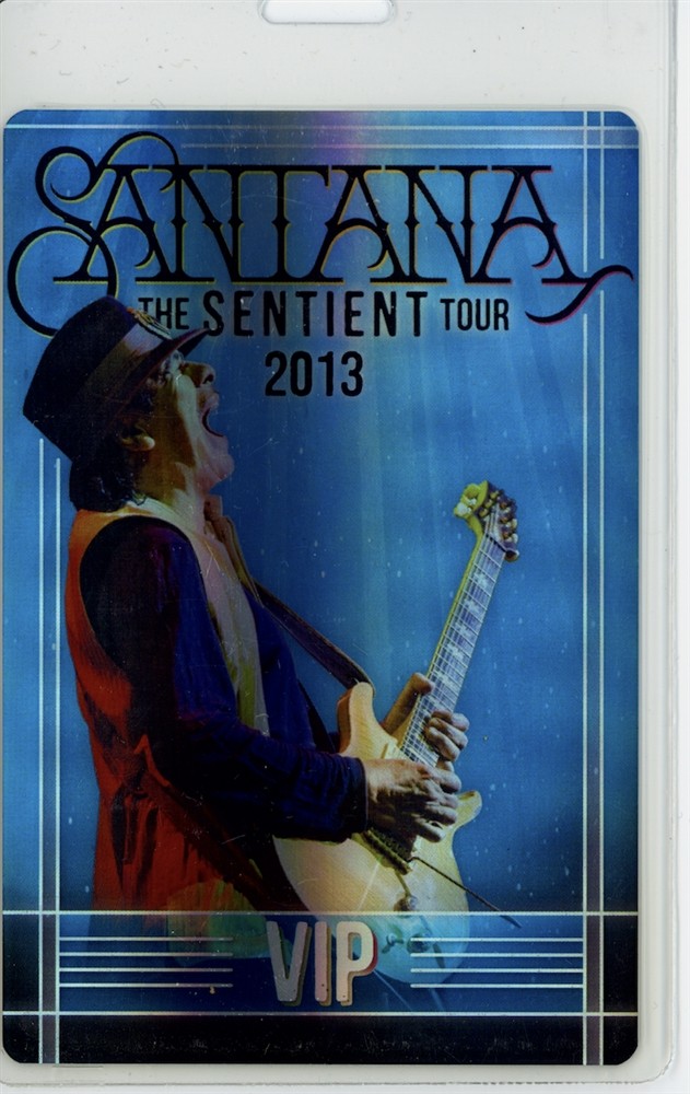 Santana The Sentient Tour 2013 VIP Backstage Laminated Pass
