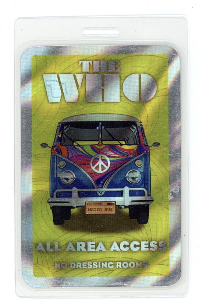 The Who AAA Laminated Backstage Pass