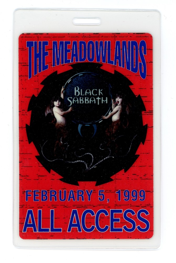 Black Sabbath All Access Meadowlands 1999 Laminated Backstage Pass