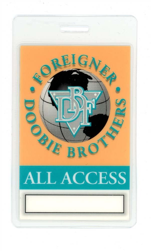 Foreigner Doobie Brothers All Access Laminated Backstage Pass