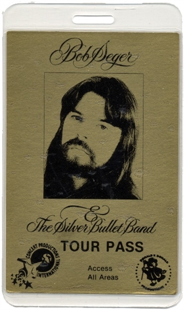 Bob Seger 1980's Concert Tour Laminated Backstage Pass Vintage AA