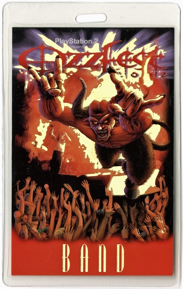 Ozzfest 2002 Laminated Backstage Pass Ozzy Osbourne System of a Down Rob Zombie