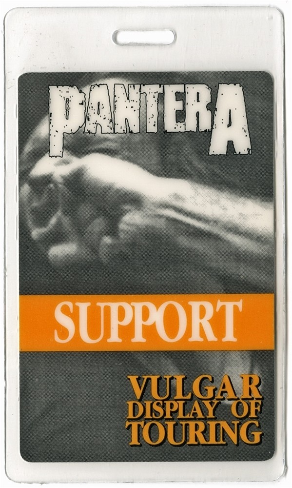Pantera 1992 Vulgar Display of Power Concert Laminated Backstage Pass
