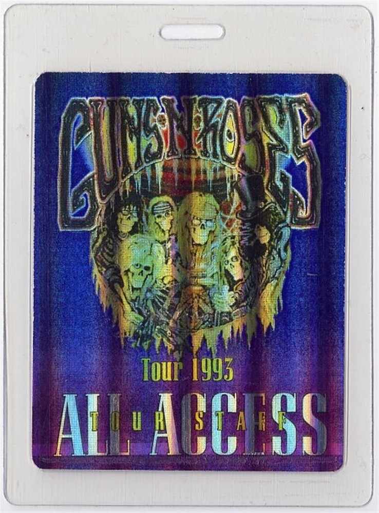 Guns N Roses 1993 Use Your Illusion Tour Laminated Backstage Pass - DEMO Holo