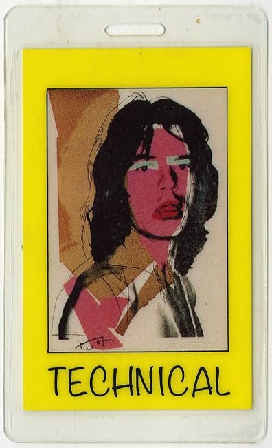Mick Jagger 1988 Primitive Cool Tour Laminated Backstage Pass Andy Warhol