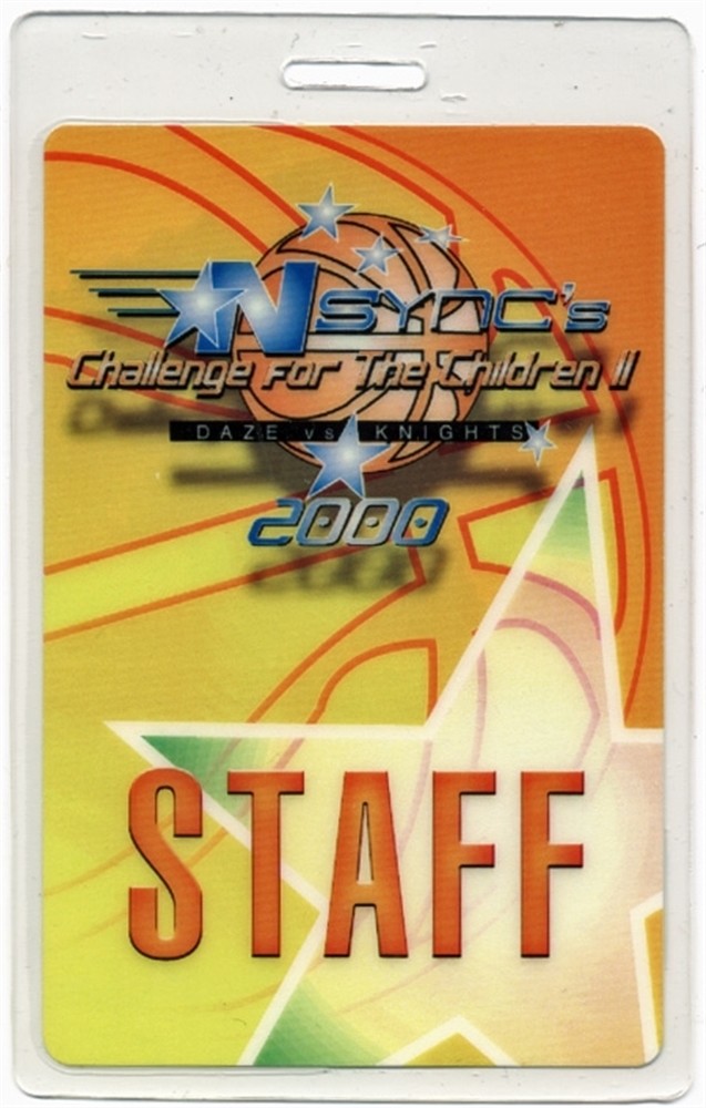 NSYNC 2000 Laminated Backstage Pass Challenge for the Children II