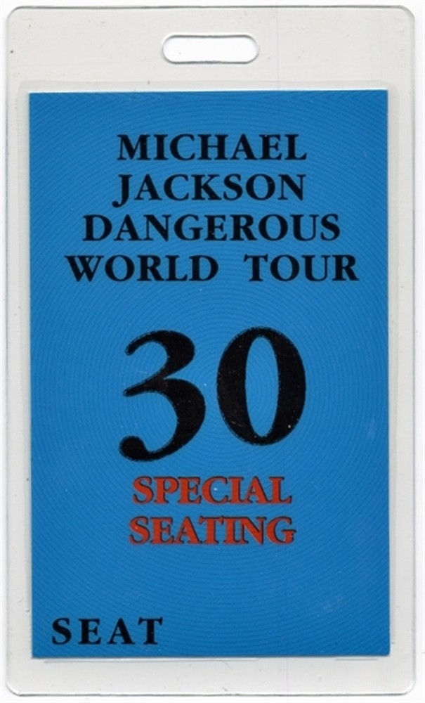 Michael Jackson 1992 Dangerous Concert Tour VIP Laminated Backstage Pass