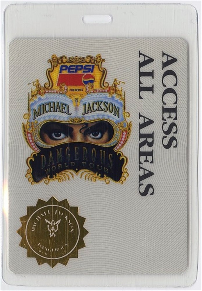 Michael Jackson 1992 Dangerous Concert Tour All Access Laminated Backstage Pass