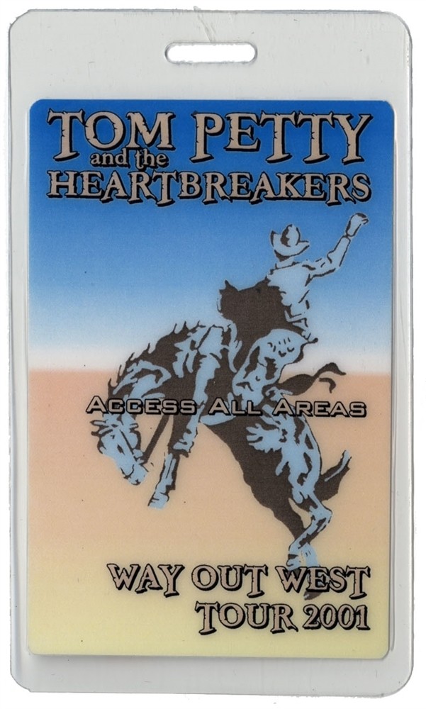 Tom Petty 2001 Way Out West Concert Tour Laminated Backstage Pass