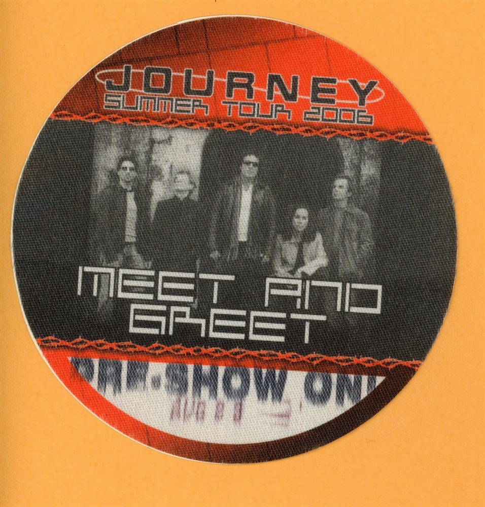 Journey PRE SHOW USED Satin Cloth Backstage Pass - 2006 Generations Tour