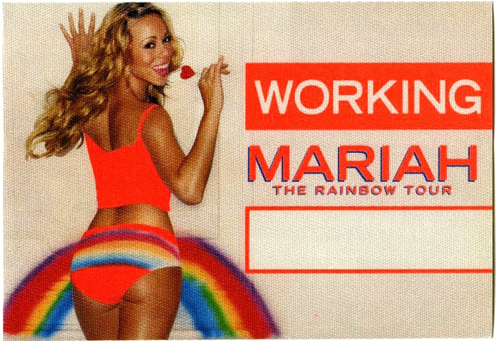 Mariah Carey 2000 Rainbow Concert Tour Working Backstage Pass