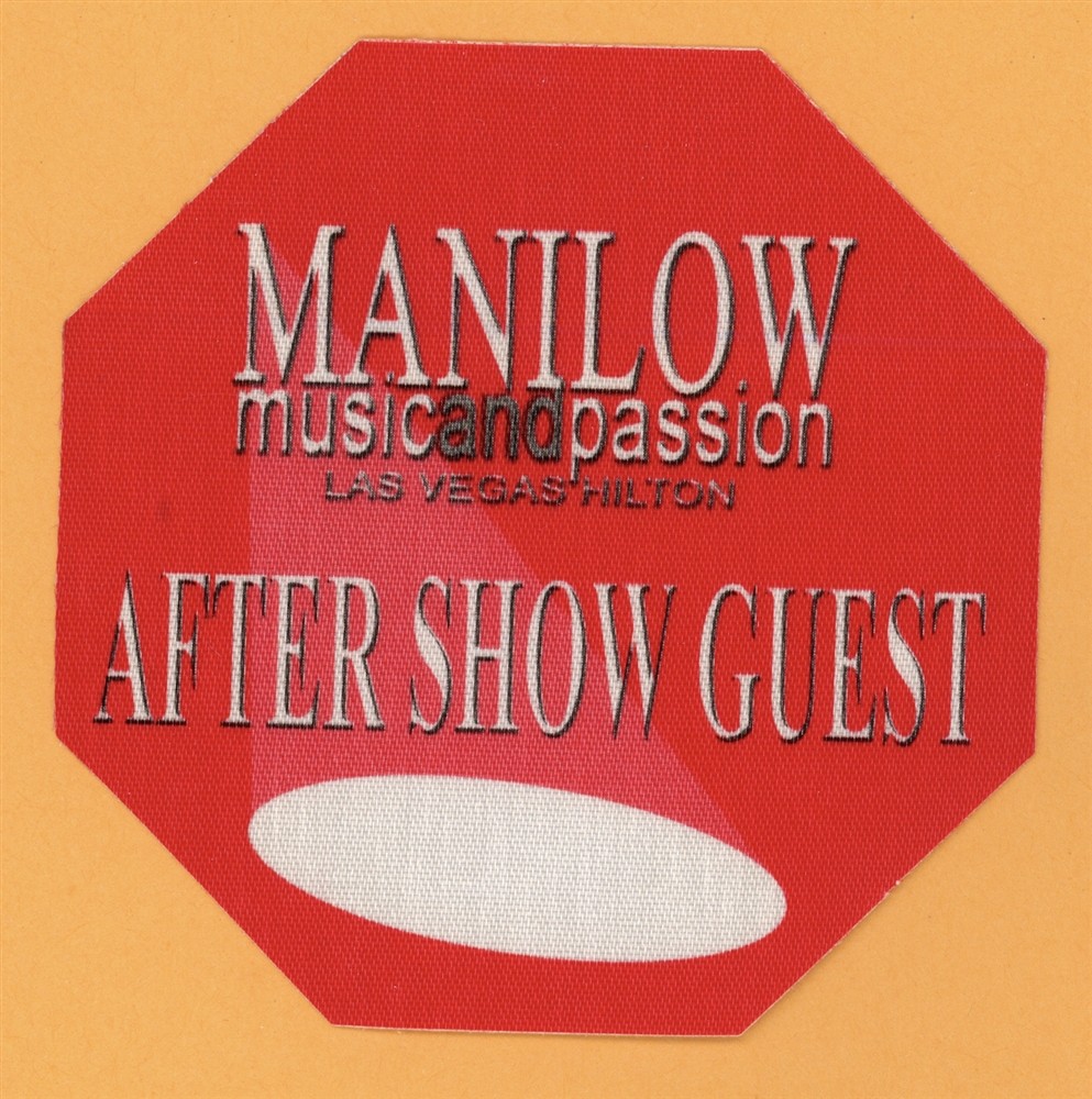 Barry Manilow 2006 Music and Passion Concert Tour AFTER SHOW Backstage Pass