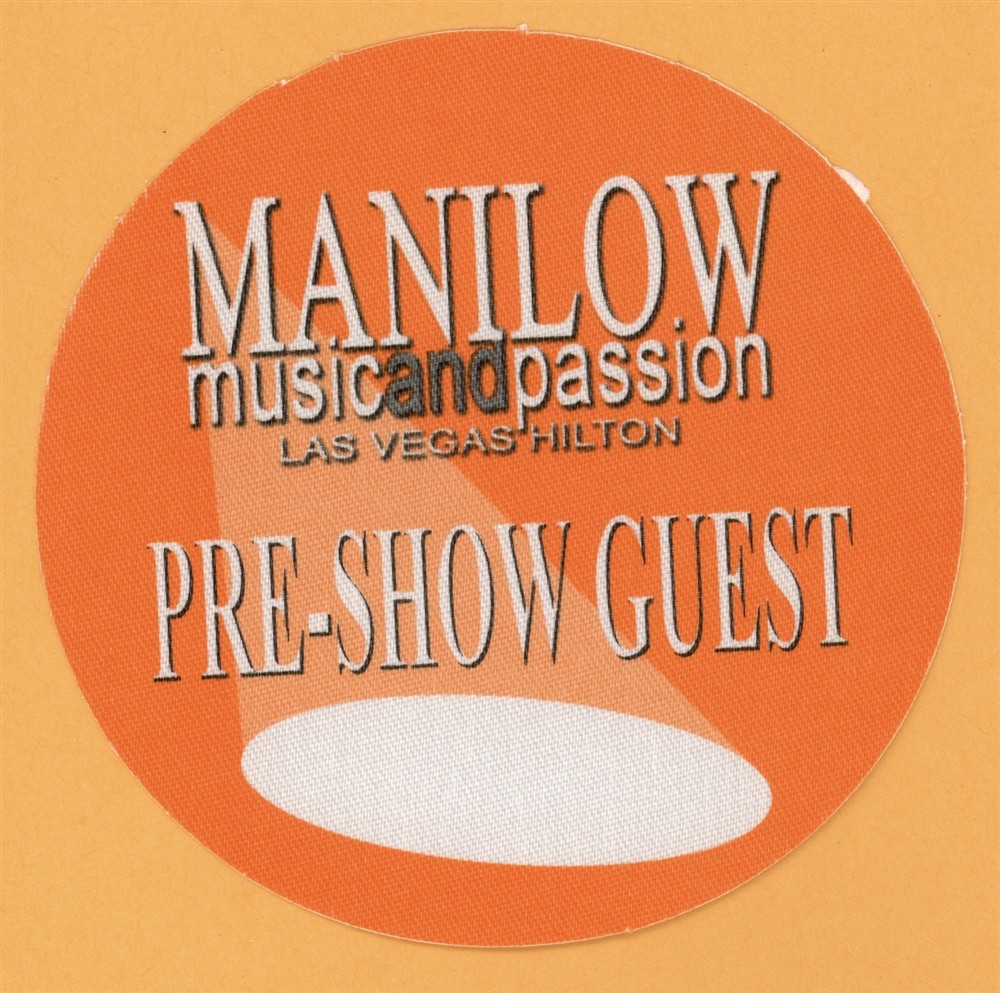 Barry Manilow 2006 Music and Passion Concert Tour PRE SHOW Backstage Pass
