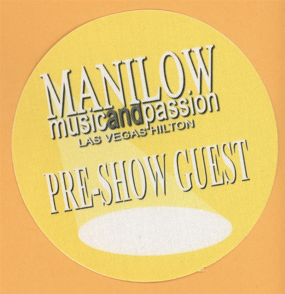 Barry Manilow 2006 Music and Passion Concert Tour PRE SHOW Backstage Pass