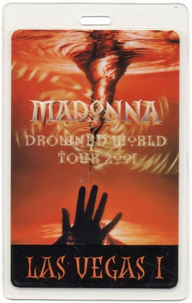 Madonna 2001 Concert Laminated Backstage Pass Drowned Tour Las Vegas 1