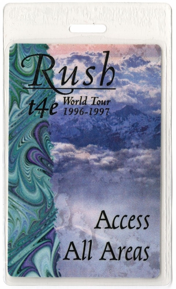 Rush 1996 Test For Echo Concert Tour All Access Laminated Backstage Pass