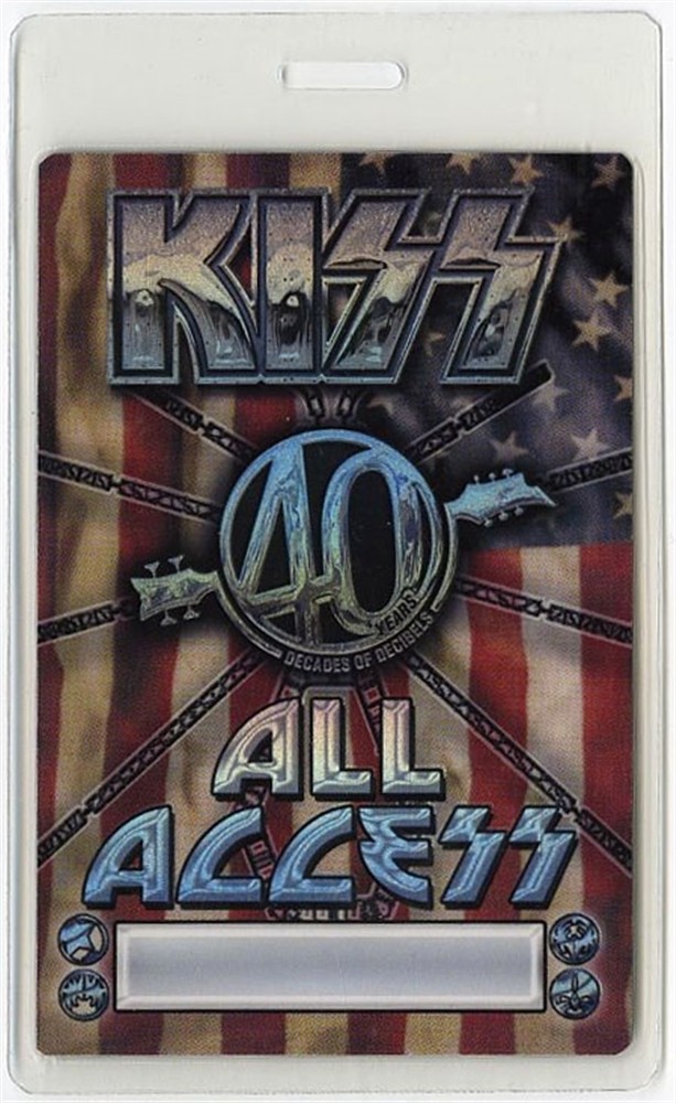 KISS 2014 Decades of Decibels Concert Tour All Access Laminated Backstage Pass