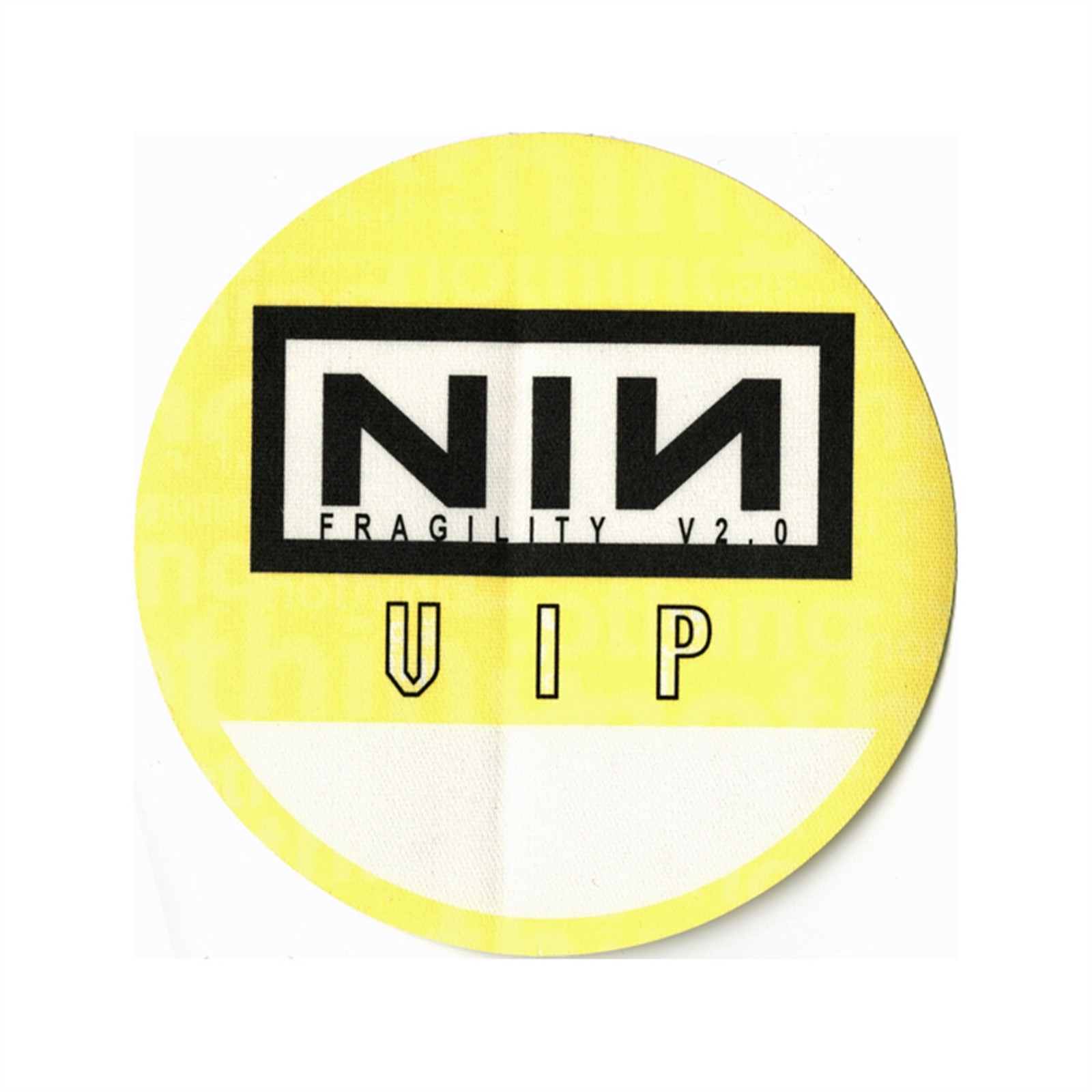 Nine Inch Nails 2000 Fragility Concert Tour VIP Backstage Pass