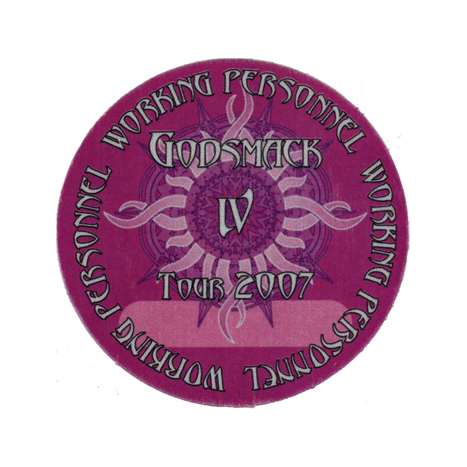 Godsmack 2007 IV Concert Tour Working Backstage Pass