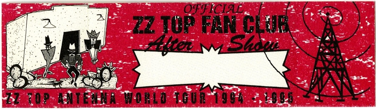 ZZ TOP 1994 ANTENNA CONCERT TOUR FAN CLUB BACKSTAGE PASS COLLECTIBLE MEMORABILIA